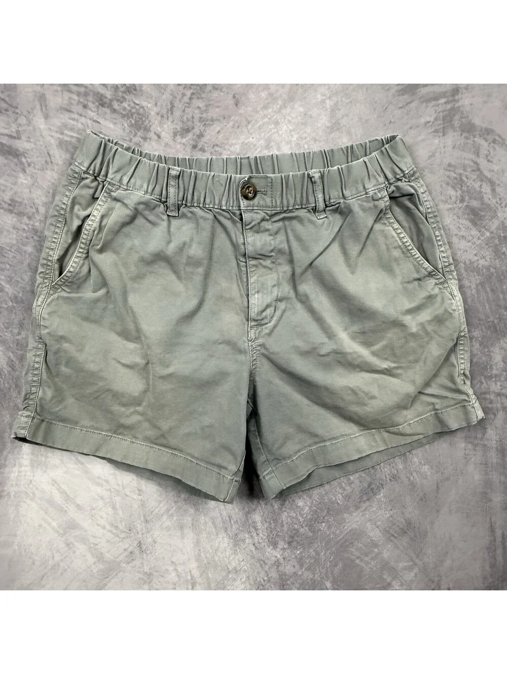 Bear Bottom Shorts Mens Large Khaki Elastic Waist Chino 5.5” inseam Grey